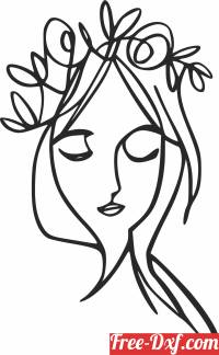 download line drawing women art free ready for cut