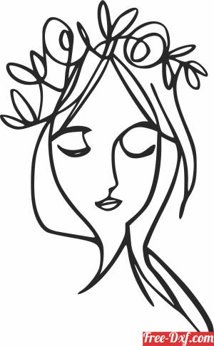 download line drawing women art free ready for cut