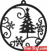 download Merry christmas ornaments tree decoration free ready for cut