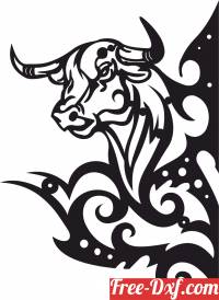 download Bull wall decor floral sign free ready for cut