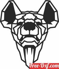 download Hyena polygonal wall art free ready for cut
