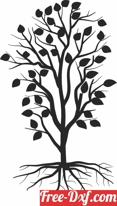 Download Tree Silhouette clipart tfX5D High quality free Dxf file
