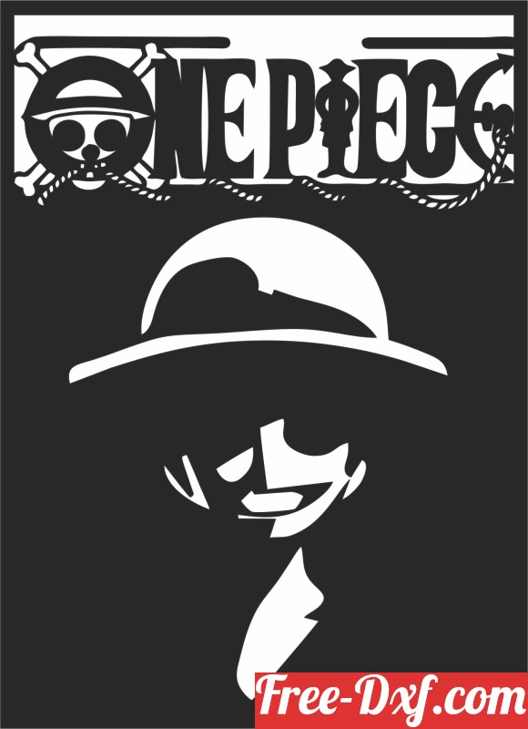 Anime One Piece Luffy With Hat, Silhouette Svg Free - free svg files for  cricut