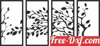 download tree 4 panels wall art free ready for cut