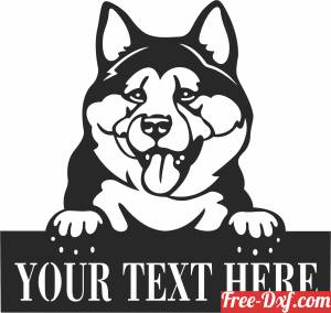 download akita dog custom name sign free ready for cut