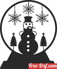 download snowman Globe merry christmas free ready for cut