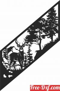 download deer scene forest clipart free ready for cut