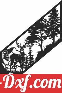 deer scene forest clipart