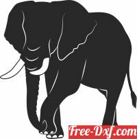 download Black and White Elephant Graphic free ready for cut