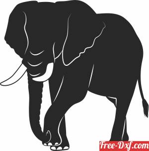download Black and White Elephant Graphic free ready for cut