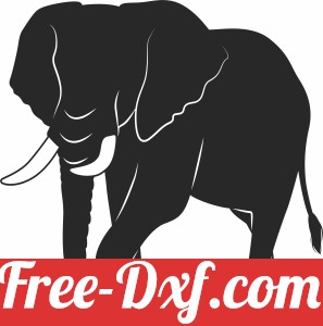 Black and White Elephant Graphic