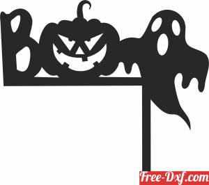 download Boo halloween corner stake clipart free ready for cut