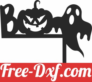 Boo halloween corner stake clipart