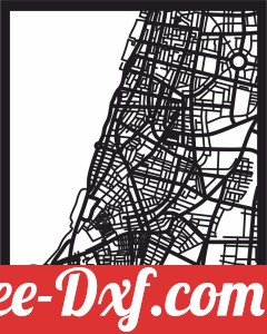 Tel aviv cutmap Israel map wall art