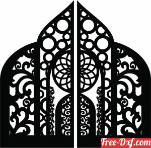 download decorative Gate panel wall separator door pattern free ready for cut