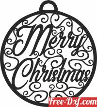download merry christmas ornament free ready for cut