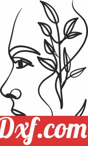 one Line Drawing woman with flower
