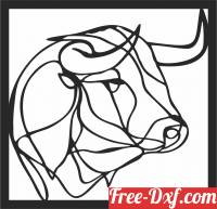 download bull Polygon Art Wall geometric free ready for cut