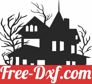 Halloween scary house clipart