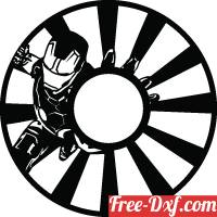 download Iron man wall clock gift for children free ready for cut