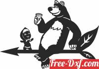 download weathervane Masha and the Bear free ready for cut