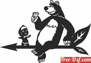download weathervane Masha and the Bear free ready for cut