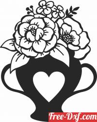 download flowers heart pot cliparts free ready for cut