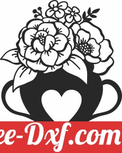 flowers heart pot cliparts