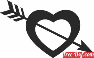 download heart arrow love sign free ready for cut