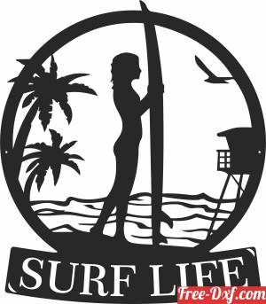 download woman holding a surfboard free ready for cut