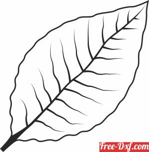 download Single line leaf free ready for cut