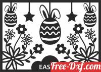 download Drawing Easter eggs Decoration panel free ready for cut
