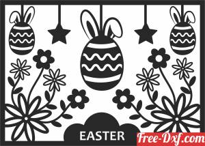download Drawing Easter eggs Decoration panel free ready for cut