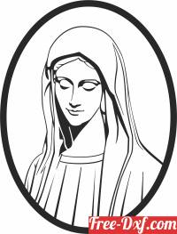 download Virgin Mary wall arts free ready for cut