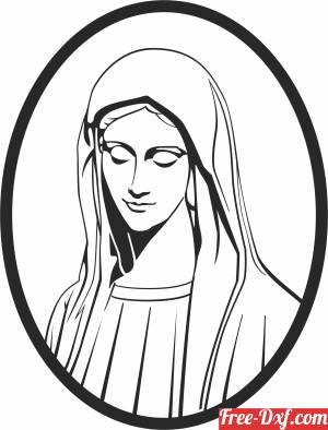 download Virgin Mary wall arts free ready for cut