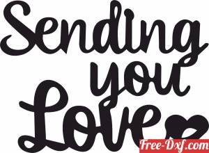 download sending you love wall sign clipart free ready for cut