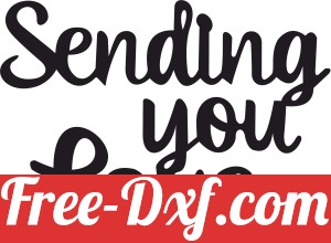 sending you love wall sign clipart