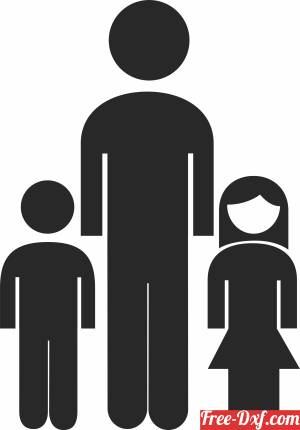 download father with kids silhouette free ready for cut