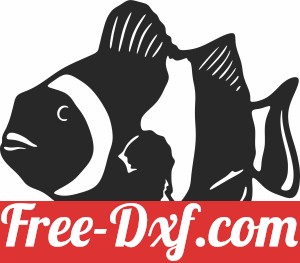 Silhouette clownfish clipart