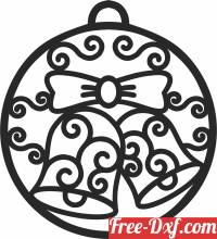 download christmas bell ornament free ready for cut