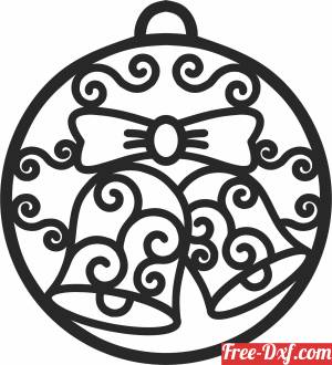 download christmas bell ornament free ready for cut