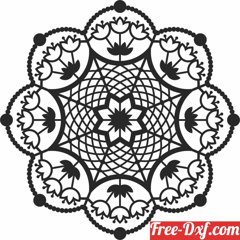 Download Mandala wall decor vXwqj High quality free Dxf files, Sv