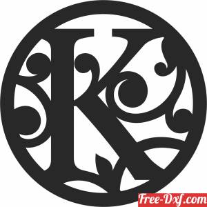 download Split letter monogram K free ready for cut