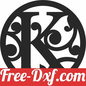Split letter monogram K