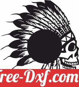 Indian Apache Skull vinyl clock