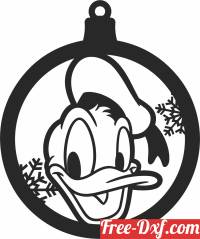 download donald duck christmas ornament free ready for cut