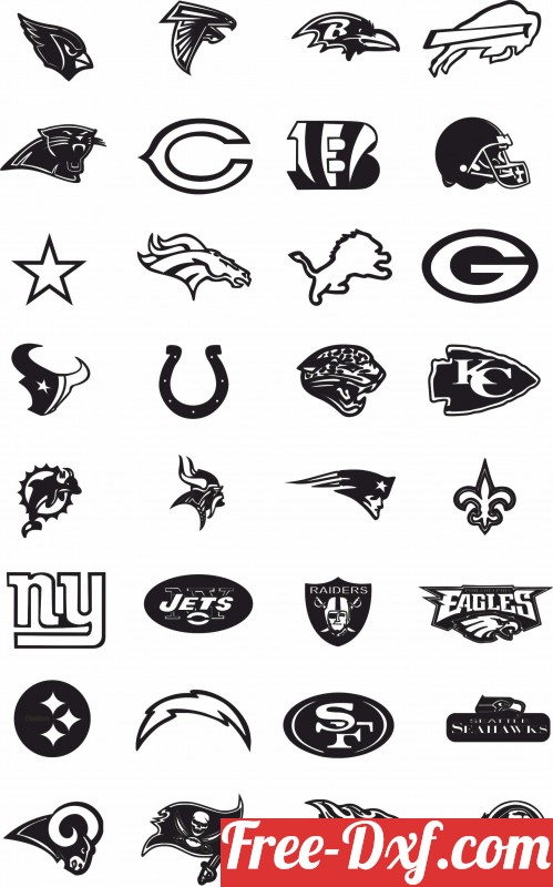 Download 32 NFL logos team American football dxf vky3S High quali