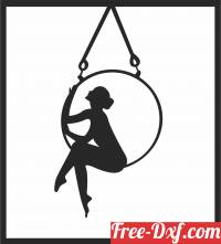 download Aerial Girl Wall Art free ready for cut