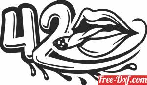 download Cannabis 420 Lips Design free ready for cut
