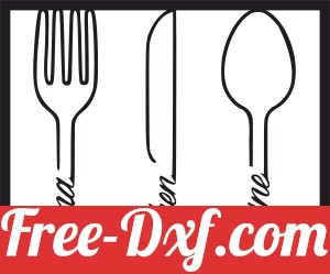 Kitchen Sign Knife Fork and Spoon